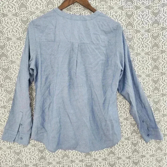 Express V neck pullover long sleeve Polka Dot Chiffon Blouse M - Picture 2 of 7